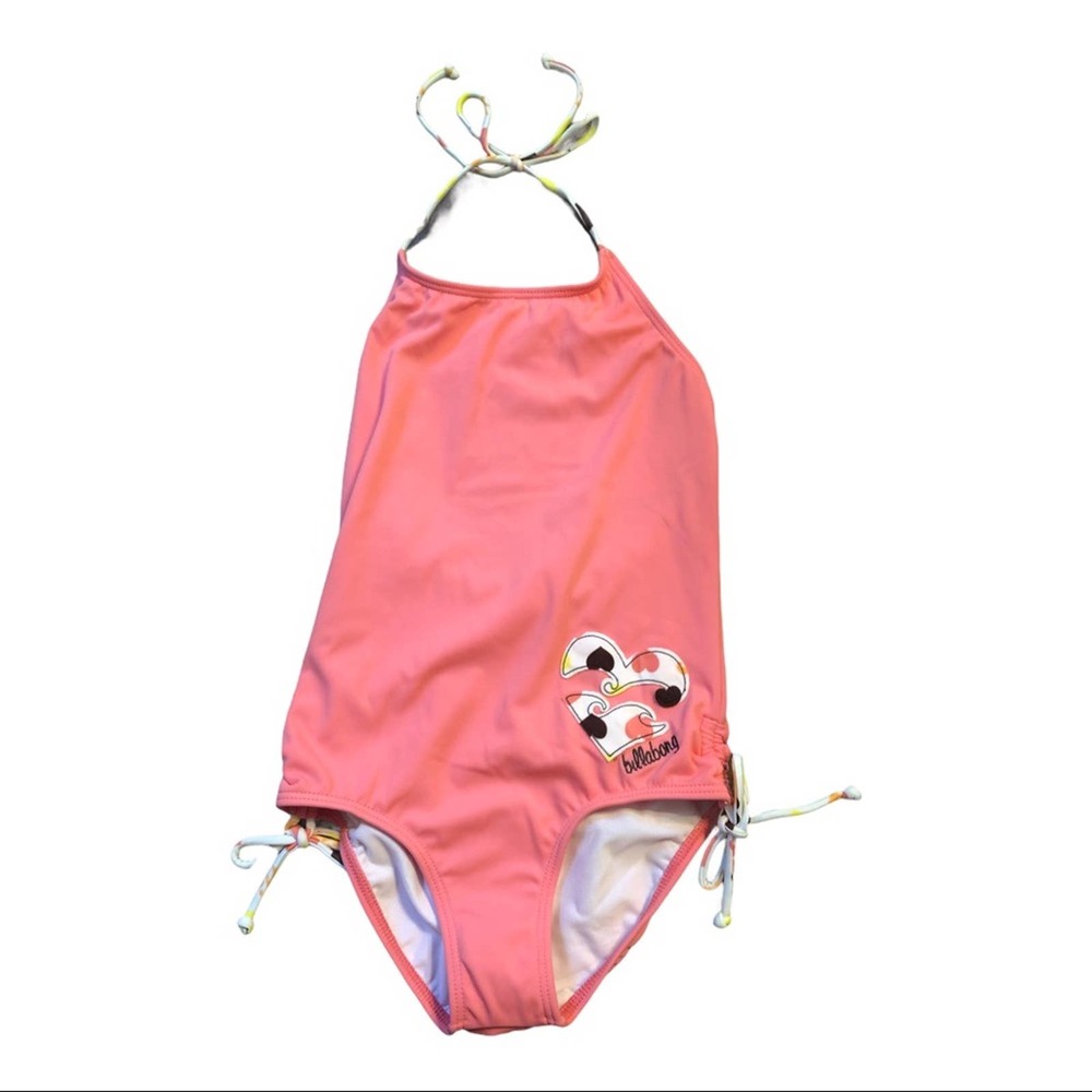 NWT Girls One‎ Piece Billabong Swimsuit Pink 10